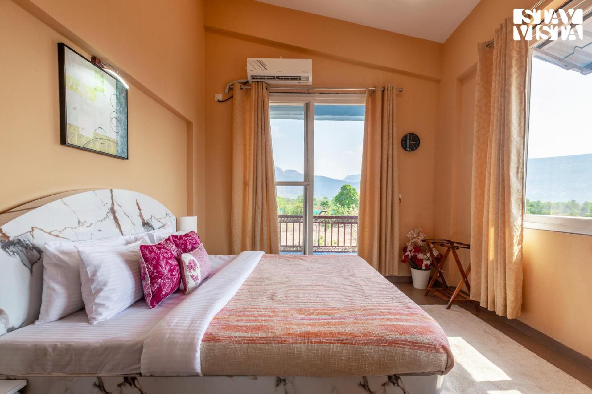 Stayvista'S Hillside Meadows - Mountainside Retreat With Farm View, Pool & Deck, Lawn & Gazebo Chinchavli Exterior photo